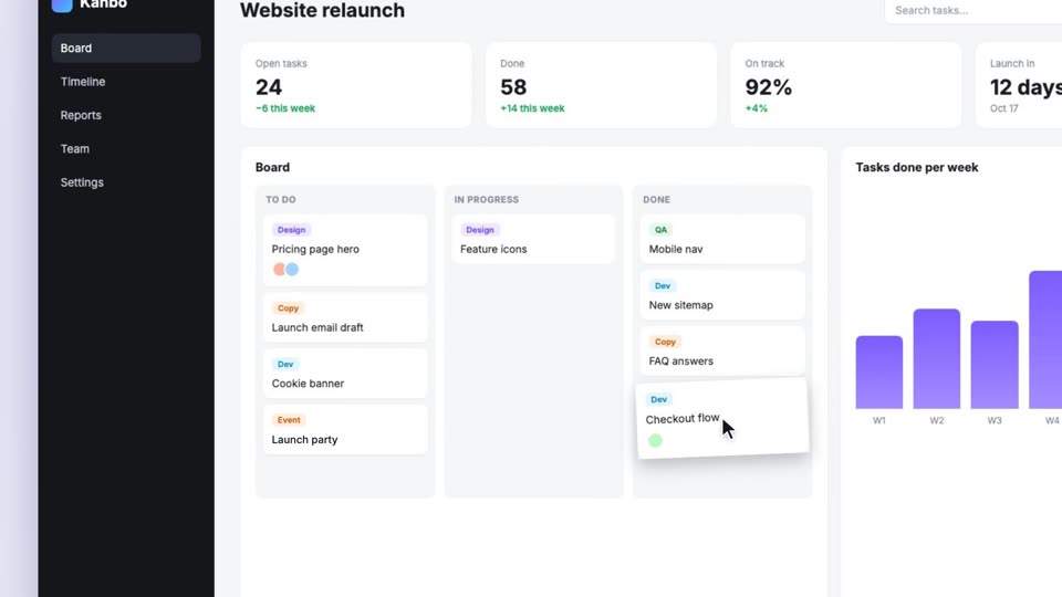 Product walkthrough animation example